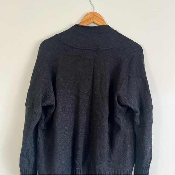 Aritzia Babaton Azure Skies Cashmere Wool Black Open Front sweater cardigan S - Picture 8 of 11
